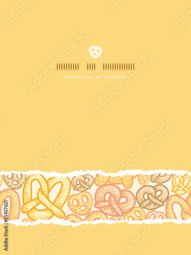 Vector pretzels vertical torn seamless pattern background with