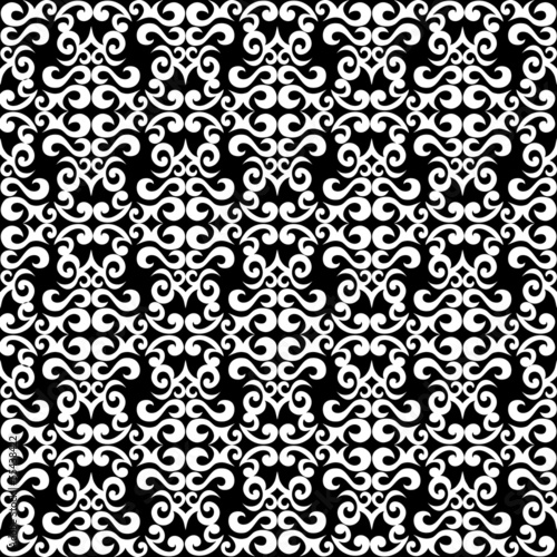 fantasy black and white seamless pattern