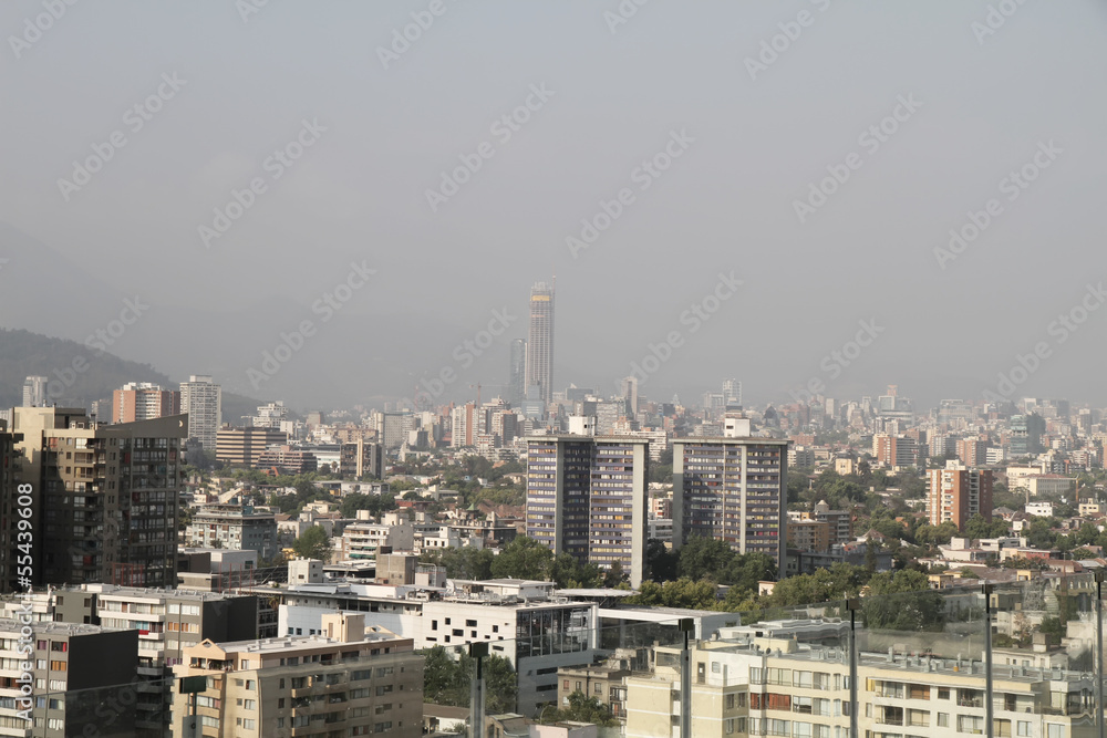 Smog over Santiago de Chile.