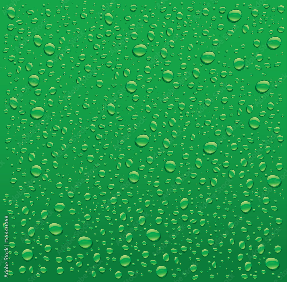 green background with water drops