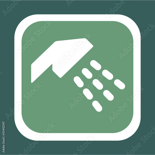 Symbol For A Shower With Green Background