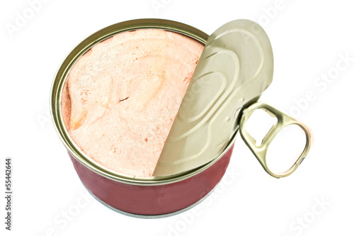 Canned pate isolated on white