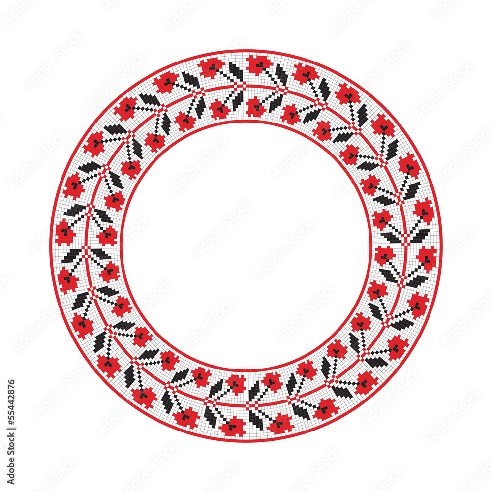 Ukrainian national round pattern, vector. Ukrainian national round pattern, vector.