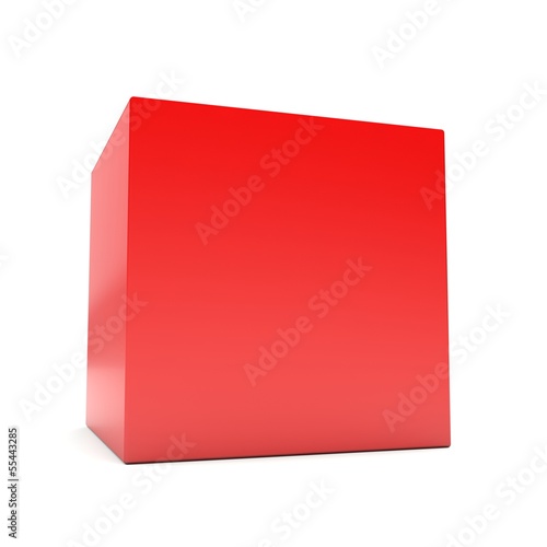 Free Download Blank red 3d cube in perspective on white background - GFXLoad