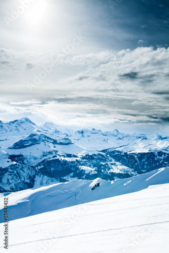 Winter landscape. winter mountains landscape. Beautiful winter © EwaStudio