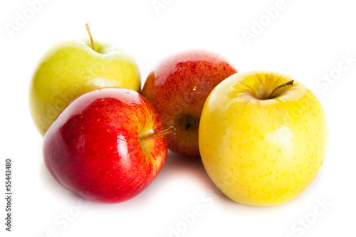 fresh colorful apples isolated on white background