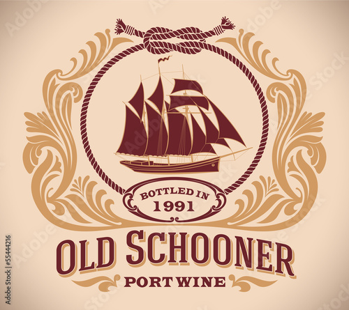 Old Schooner - port wine label