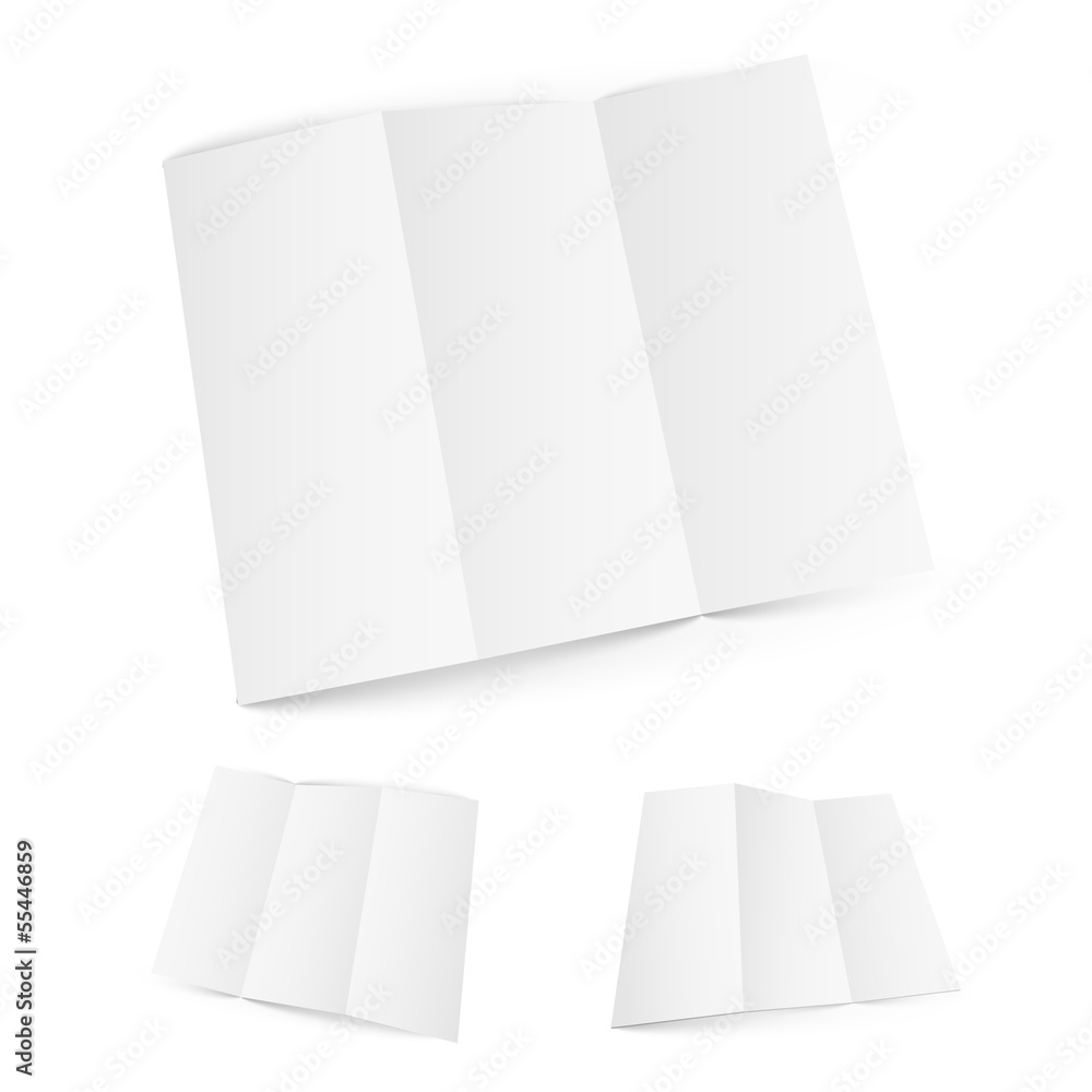 Blank white zigzag folded paper. Blank white zigzag folded paper.