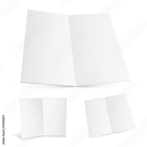 Blank white zigzag folded paper.