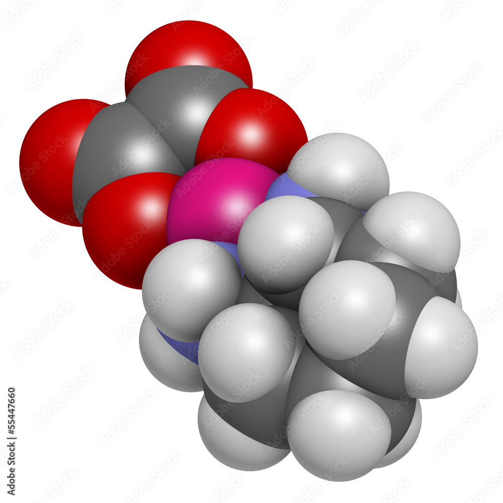 Oxaliplatin cancer chemotherapy drug, chemical structure. Oxaliplatin cancer chemotherapy drug, chemical structure.