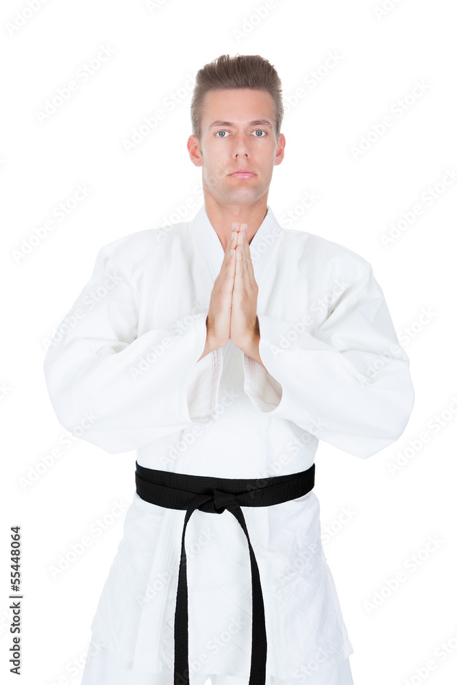 Young Man Practicing Karate Young Man Practicing Karate