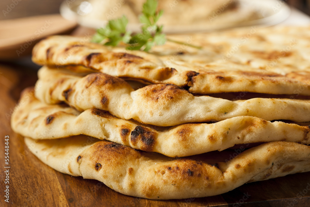 Homemade Indian Naan Flatbread Stock Photo Adobe Stock