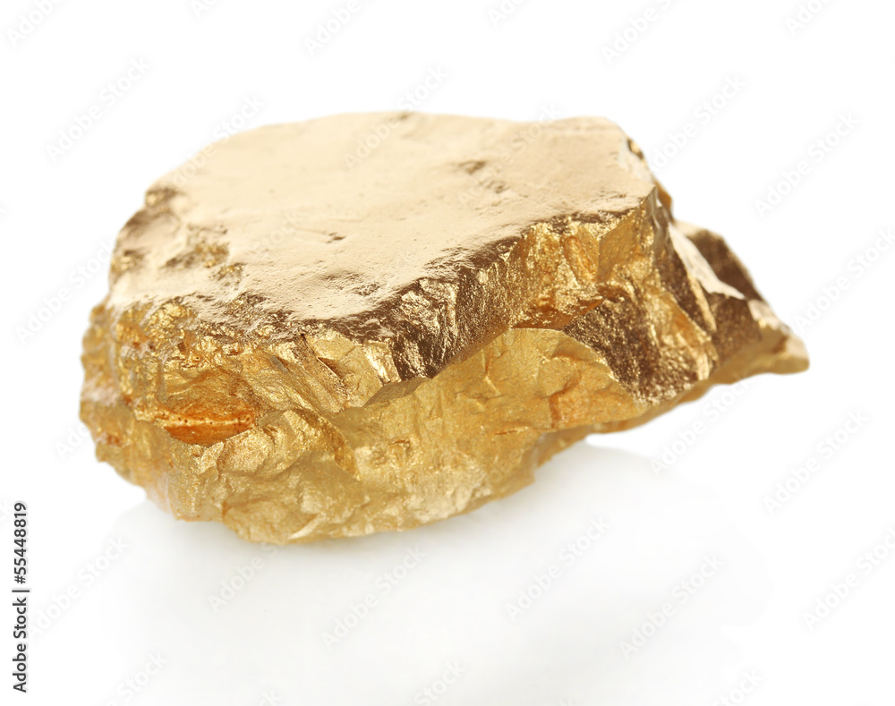 Golden nugget isolated on white Golden nugget isolated on white