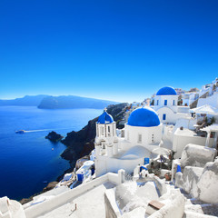 Wandcirkels Santorini Dorp Oia op Grieks Santorini  © Brad Pict