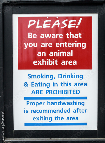 Entering Animal Exhibit Sign