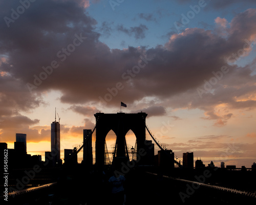 Sunset on Brooklyn Bridge