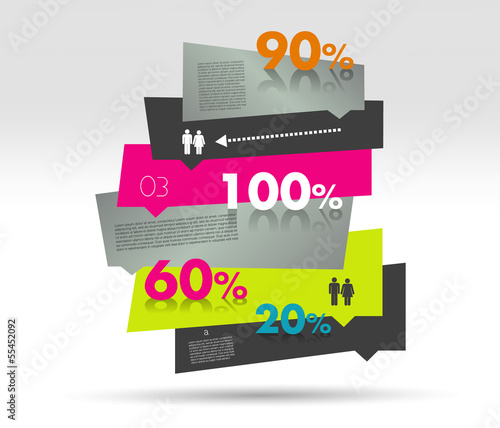 Sale box diagram for infographics. Speech bubbles chart.