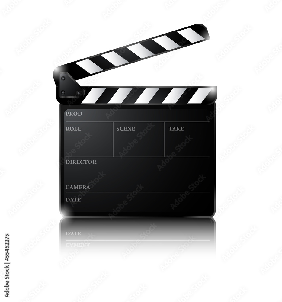Fototapeta premium Clapper board isolated on white background