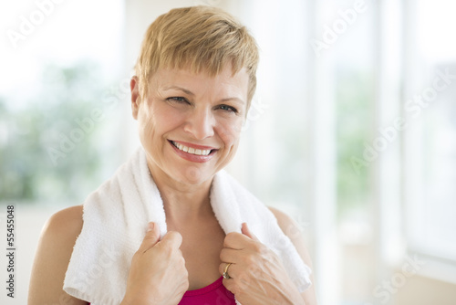 Cheerful Woman With Towel Around Neck © tmc_photos