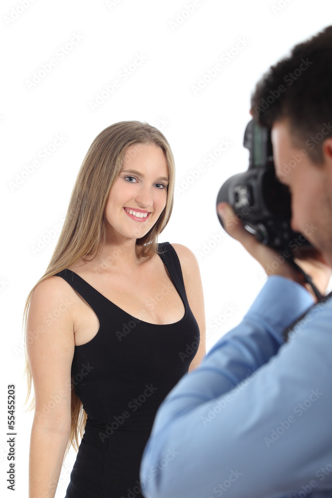 Beautiful model posing for a photographer Beautiful model posing for a photographer