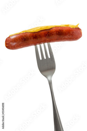 Grilled sausage with mustard