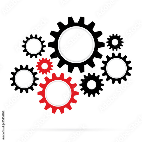 retro gear bridge isolated background