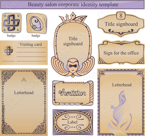 Corporate identity text template for a beauty salon