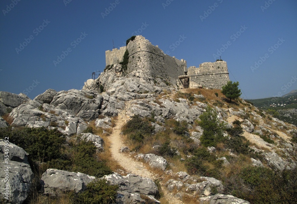 Stari Grad - Fortica - the ruins of fortress above the town Omis