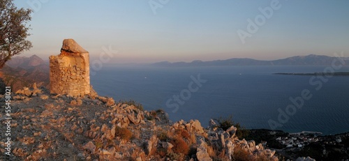look to Adriatic sea  from Sv. Petar above Zivogosce in Croatia