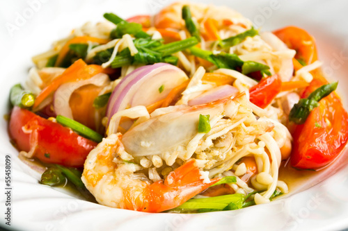 Shrimp seafood dish on the table