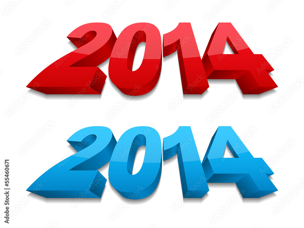 2014 Year, 3D design with perspective 2014 Year, 3D design with perspective