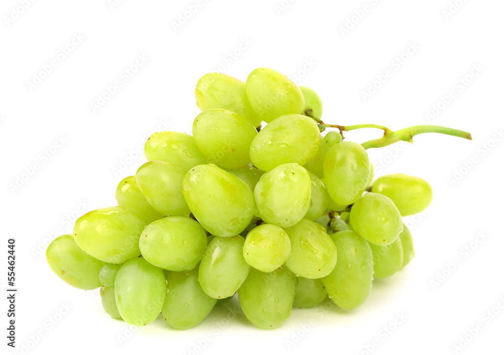 bunch of ripe and juicy green grapes