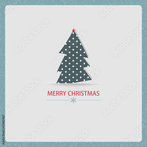 Christmas vintage card with Christmas tree