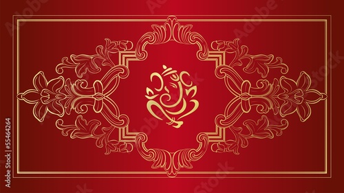 Ganesha, wedding card, royal Rajasthan, India