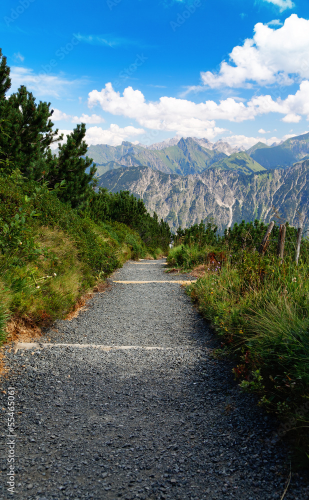 Fototapeta premium Der weite Weg über die Alpen