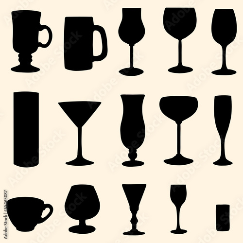 vector stemware icon's set