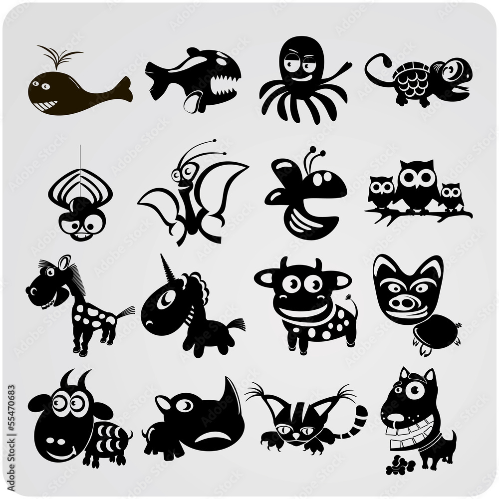 16 vector contour animals 16 vector contour animals
