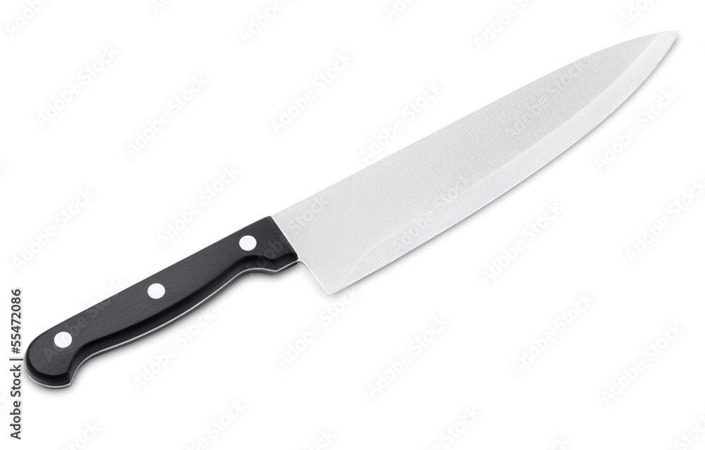 Closeup of kitchen knife isolated on white background Closeup of kitchen knife isolated on white background