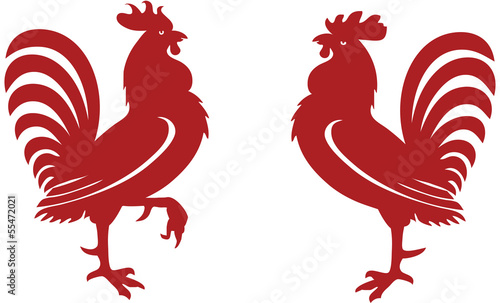 Stylised red rooster