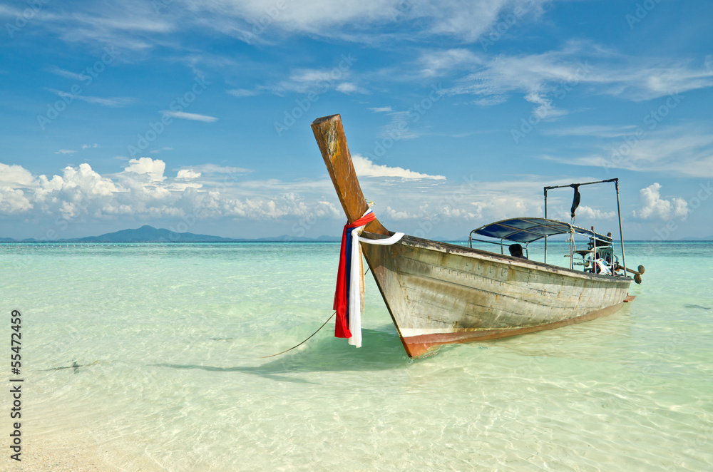 Beautiful image Longtail boat on the sea tropical beach. Andaman Beautiful image Longtail boat on the sea tropical beach. Andaman