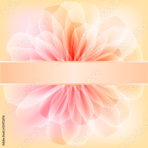 Beautiful flower with satin ribbon