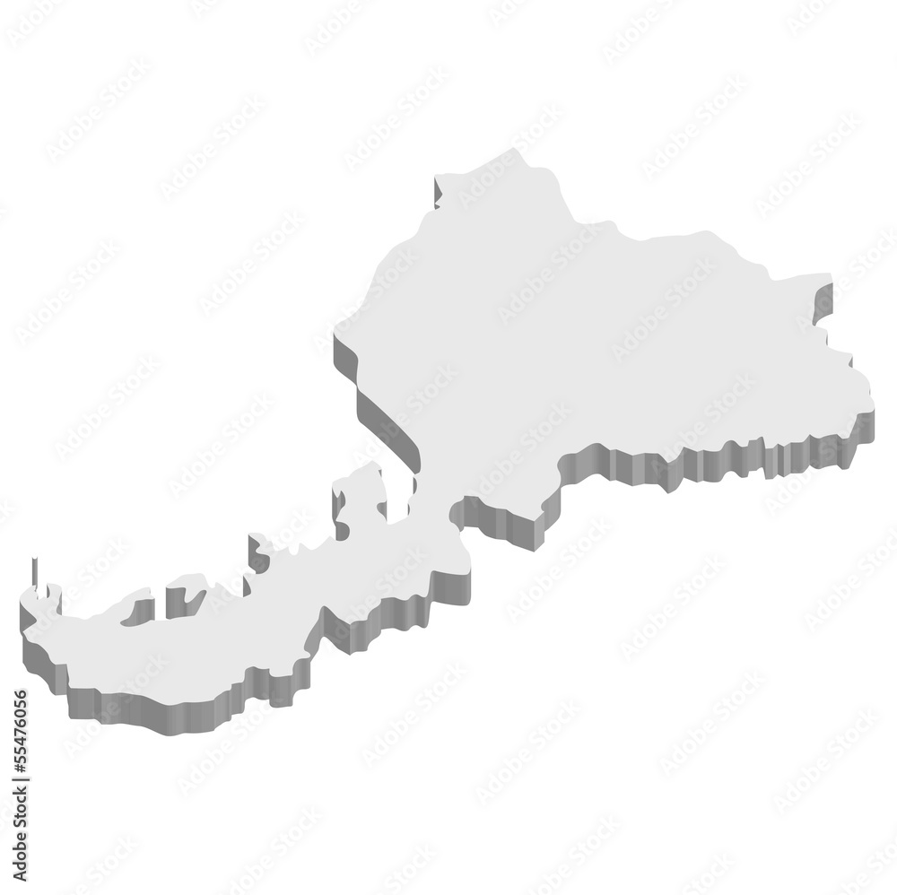 Fototapeta premium 福井 地図 3D