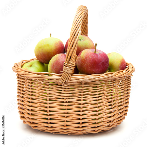wicker basket full of apples
