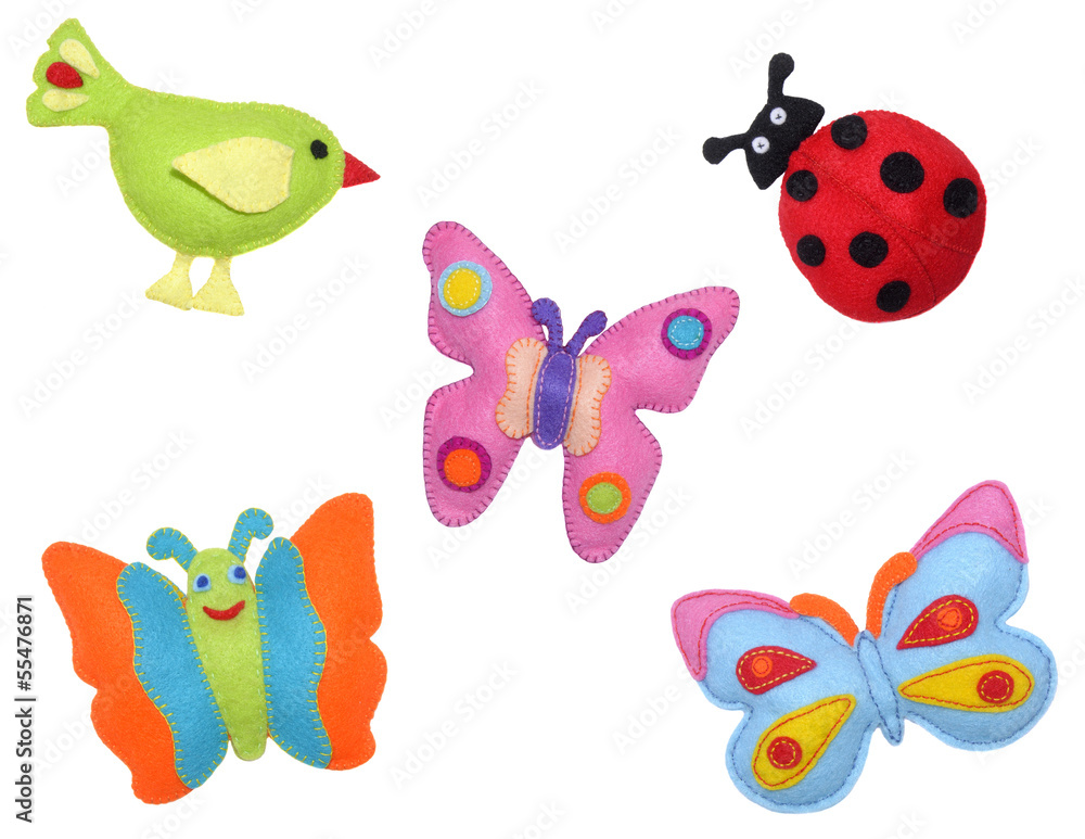 Bird, ladybug and butterflies Bird, ladybug and butterflies