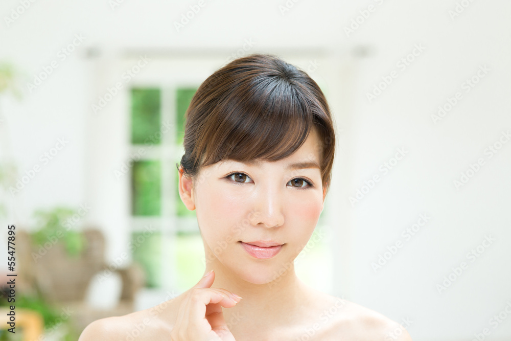 Beautiful young woman relaxing in the room Beautiful young woman relaxing in the room