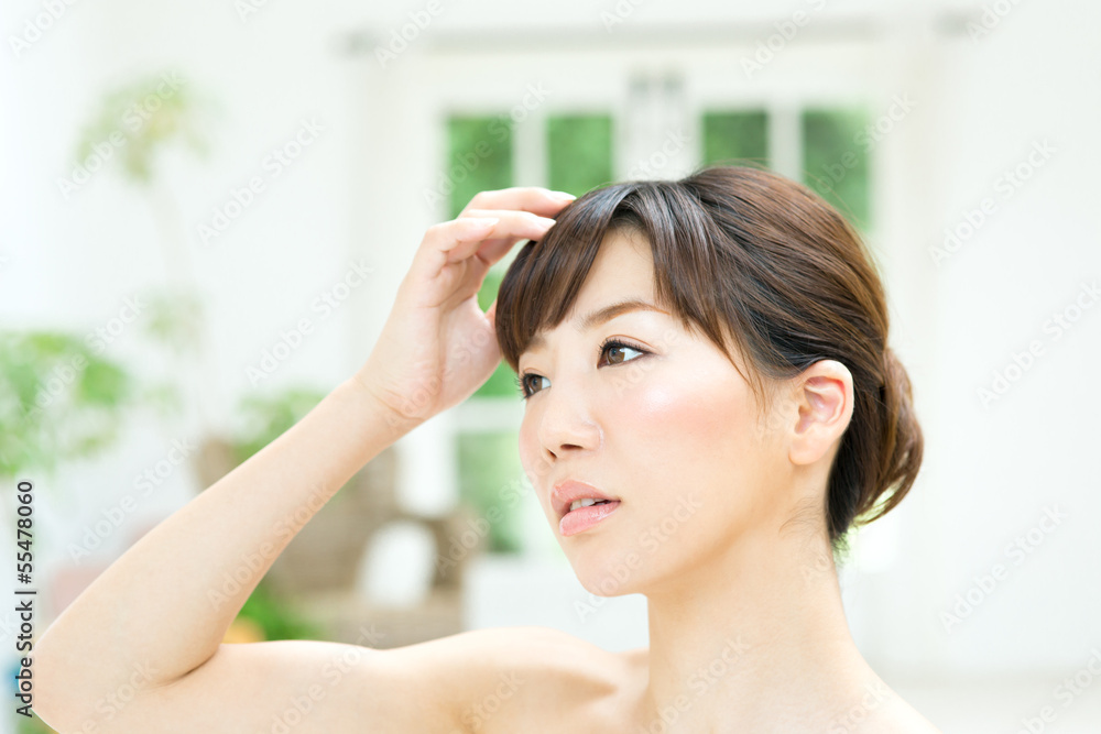 Beautiful young woman relaxing in the room Beautiful young woman relaxing in the room