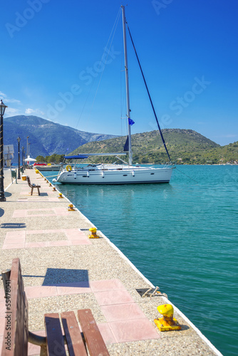 Greece ithaki island, traditional sailing yachts at ithaka islan