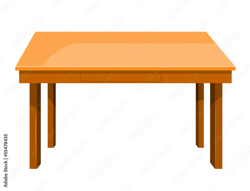 Wooden table isolated illustration Wooden table isolated illustration