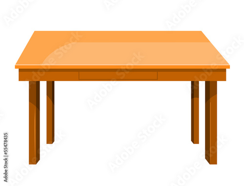 Wooden table isolated illustration