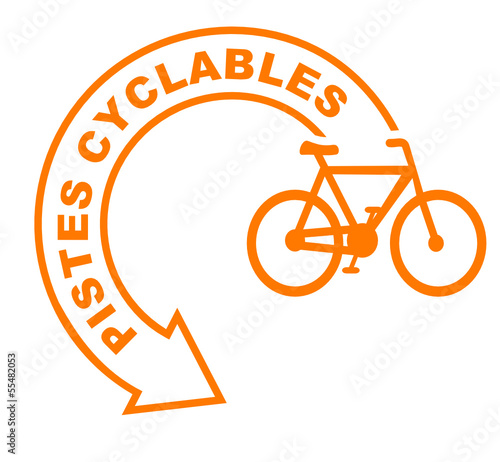 pistes cyclables flèche orange